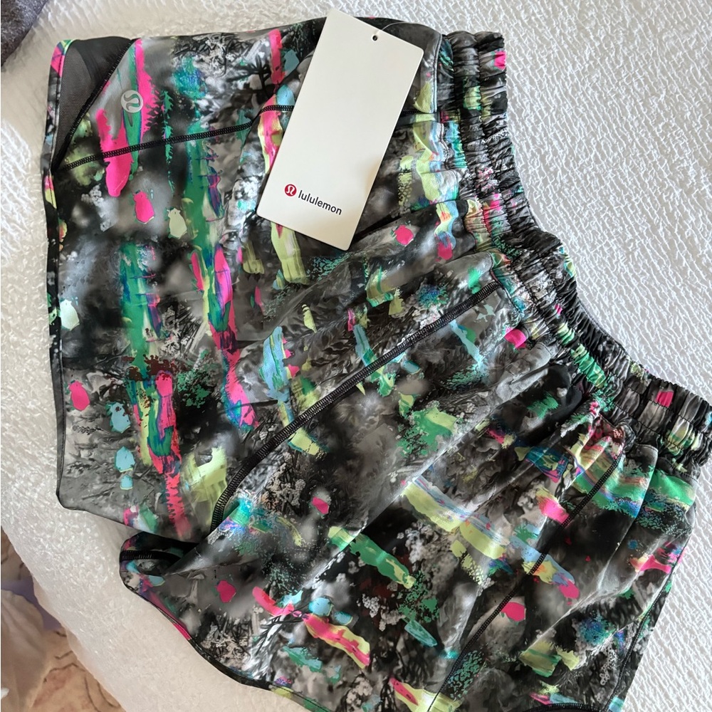 lululemon athletica Black and Green Athletic Shorts